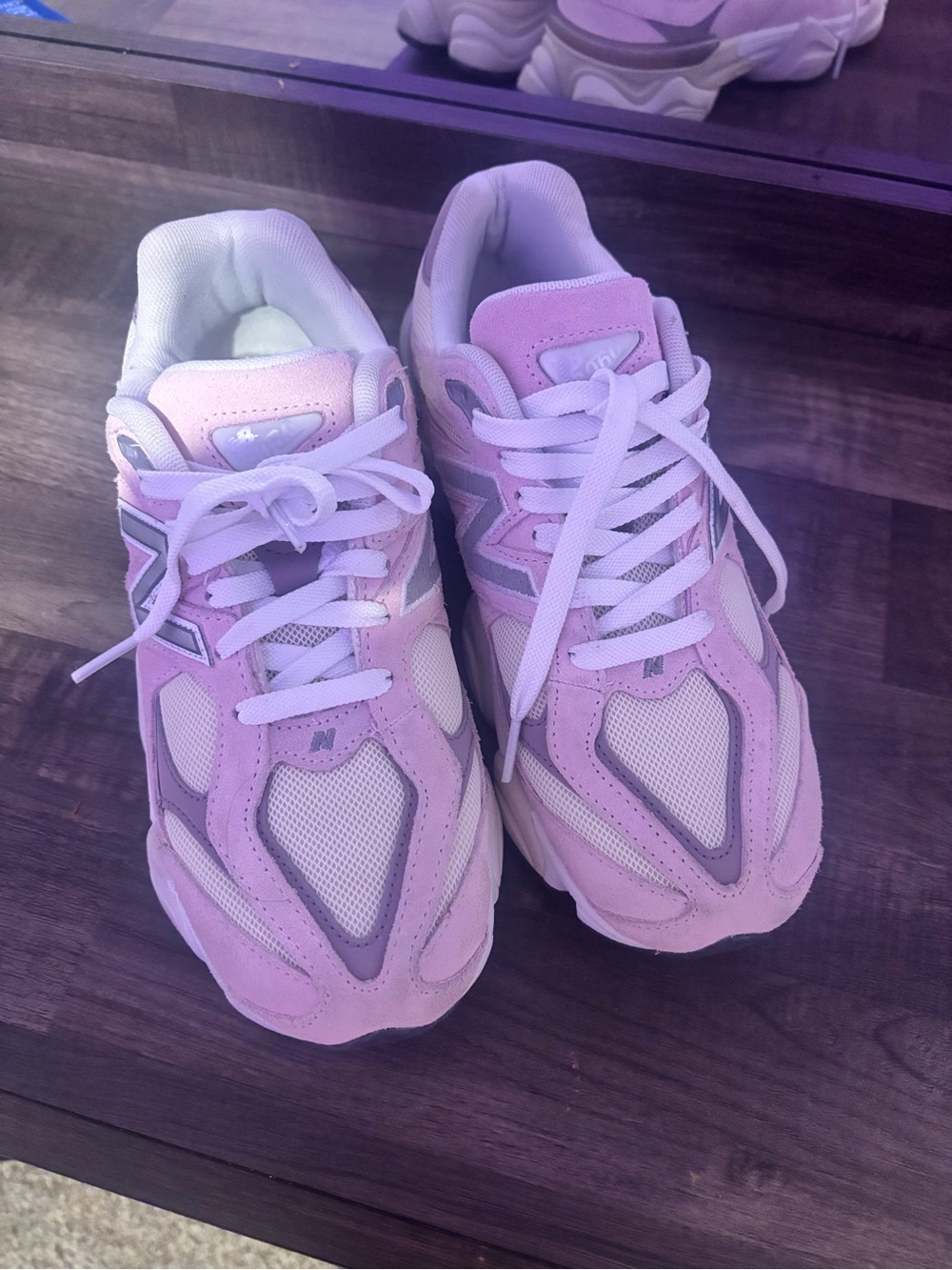 New Balance Women's Pink and White Chunky Sneakers